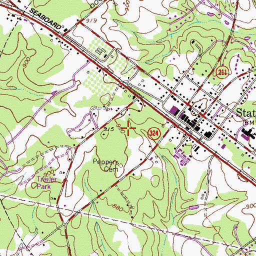 Topographic Map of City of Statham, GA
