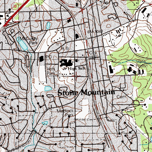 Topographic Map of City of Stone Mountain, GA