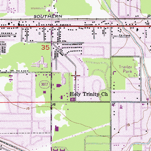 Topographic Map of City of Sulphur, LA