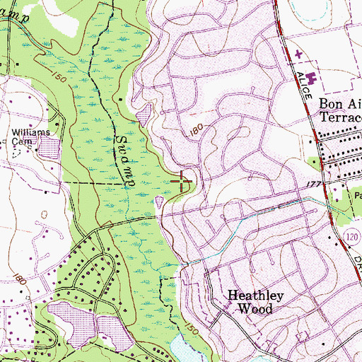 Topographic Map of City of Sumter, SC