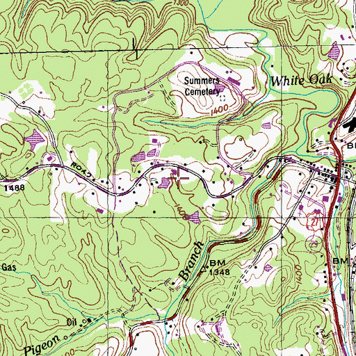 Topographic Map of City of Sunbright, TN