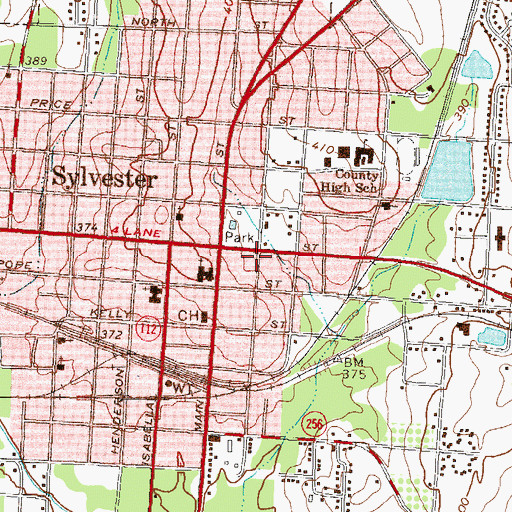 Topographic Map of City of Sylvester, GA