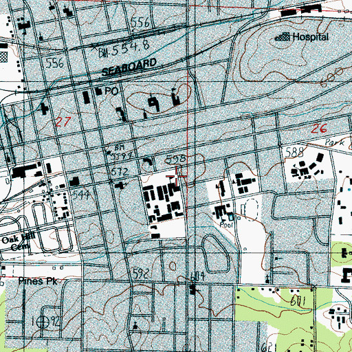 Topographic Map of City of Talladega, AL