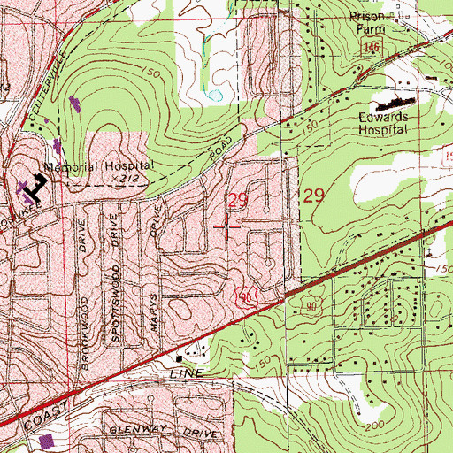 Topographic Map of City of Tallahassee, FL