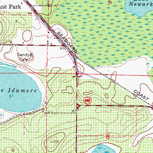 Topographic Map of City of Tavares, FL