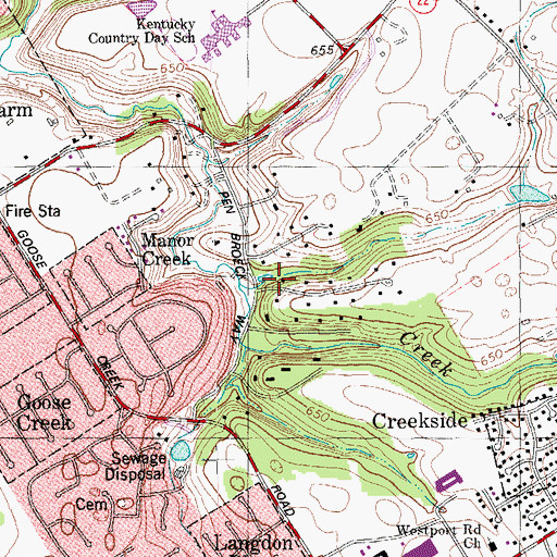 Topographic Map of City of Ten Broeck, KY