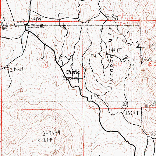 Topographic Map of China Spring, CA