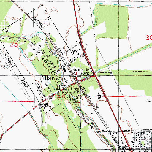 Topographic Map of City of Tillar, AR