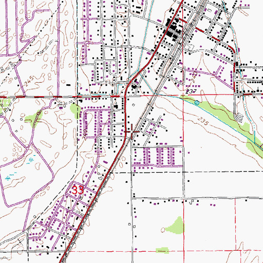 Topographic Map of City of Tuckerman, AR