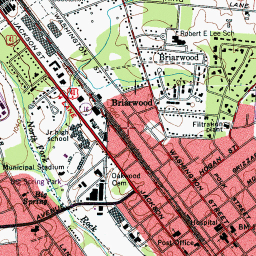 Topographic Map of City of Tullahoma, TN