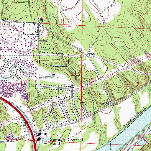 Topographic Map of City of Tuscaloosa, AL