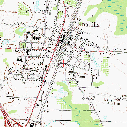 Topographic Map of City of Unadilla, GA