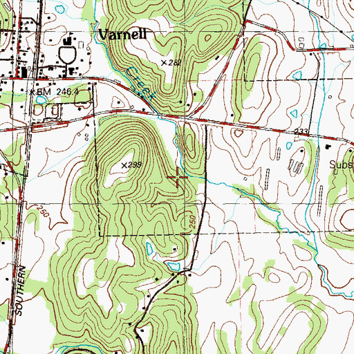 Topographic Map of City of Varnell, GA