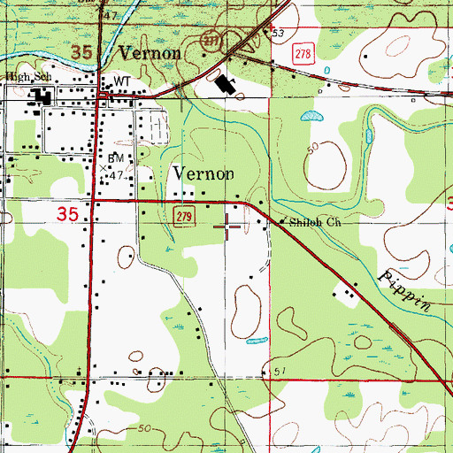 Topographic Map of City of Vernon, FL