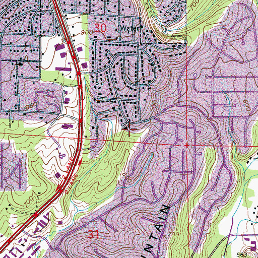Topographic Map of City of Vestavia Hills, AL
