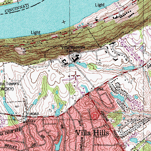 Topographic Map of City of Villa Hills, KY