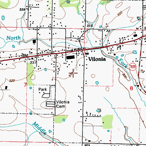 Topographic Map of City of Vilonia, AR