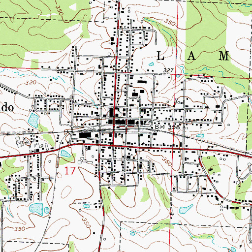 Topographic Map of City of Waldo, AR