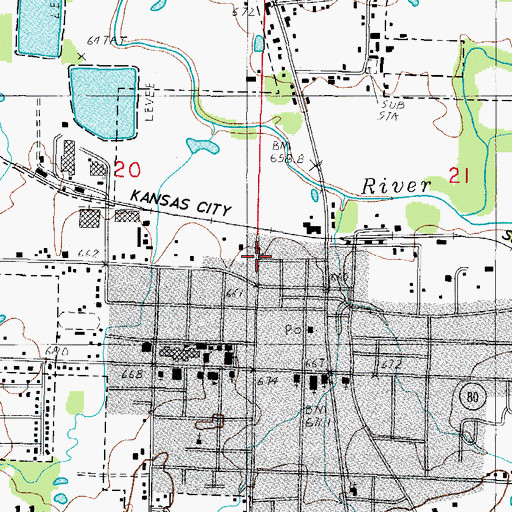 Topographic Map of City of Waldron, AR