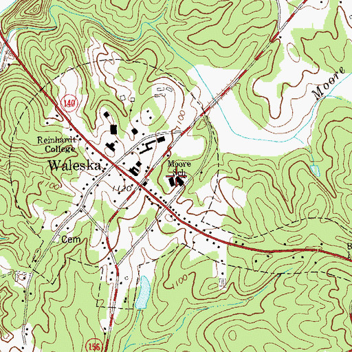 Topographic Map of City of Waleska, GA