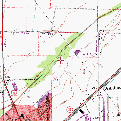 Topographic Map of City of Walnut Ridge, AR