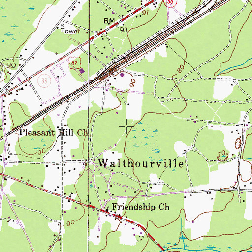 Topographic Map of City of Walthourville, GA