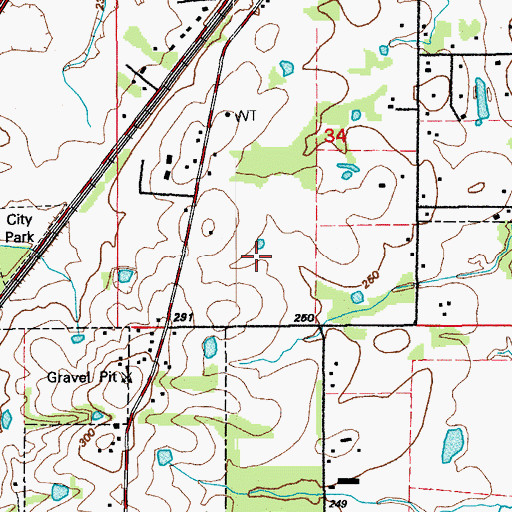 Topographic Map of City of Ward, AR