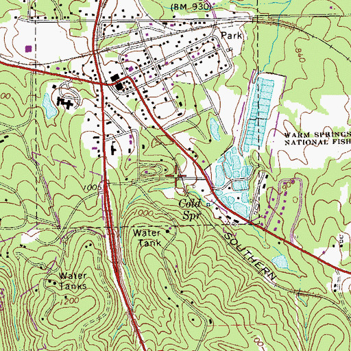 Topographic Map of City of Warm Springs, GA