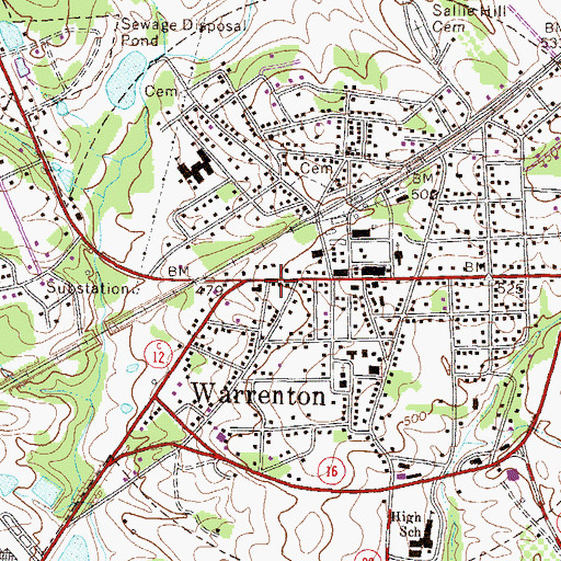 Topographic Map of City of Warrenton, GA