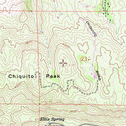 Topographic Map of Chiquito Peak, CA