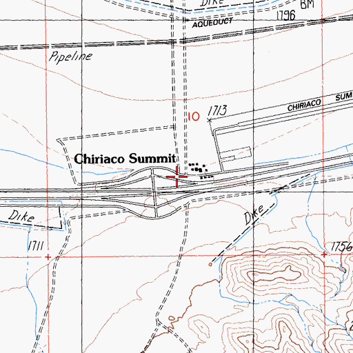 Topographic Map of Chiriaco Summit, CA