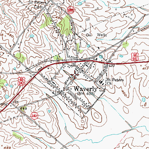 Topographic Map of City of Waverly, KY
