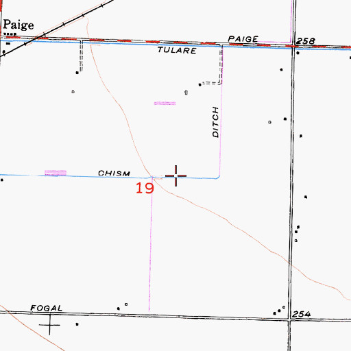 Topographic Map of Chism Ditch, CA