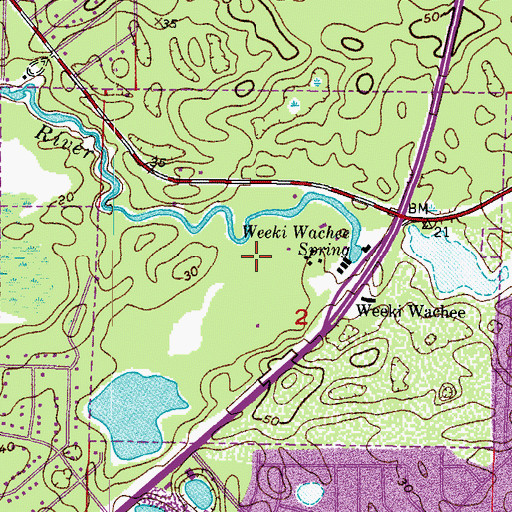 Topographic Map of City of Weeki Wachee, FL