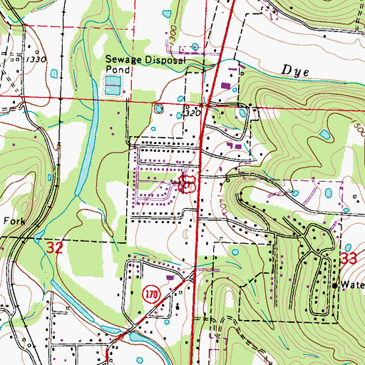 Topographic Map of City of West Fork, AR
