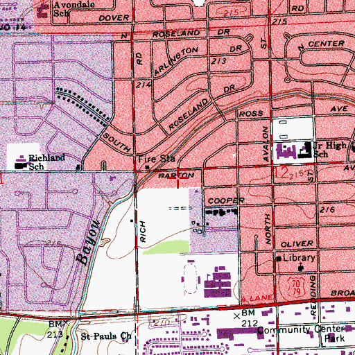 Topographic Map of City of West Memphis, AR