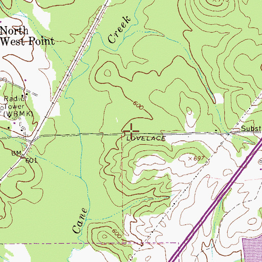 Topographic Map of City of West Point, GA