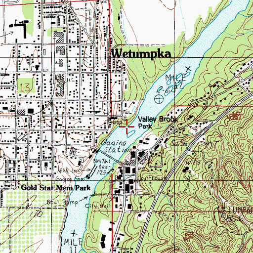 Topographic Map of City of Wetumpka, AL