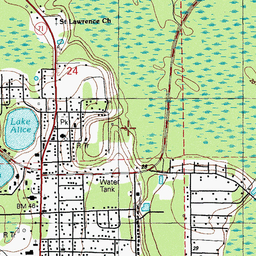 Topographic Map of City of Wewahitchka, FL
