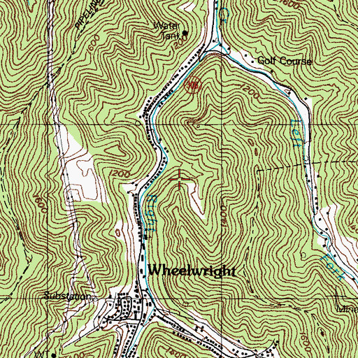 Topographic Map of City of Wheelwright, KY