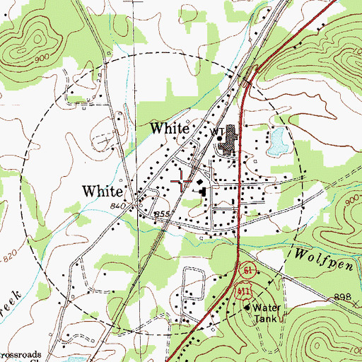 Topographic Map of City of White, GA