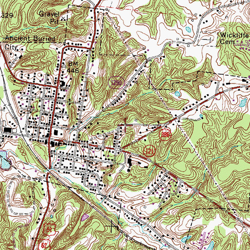 Topographic Map of City of Wickliffe, KY