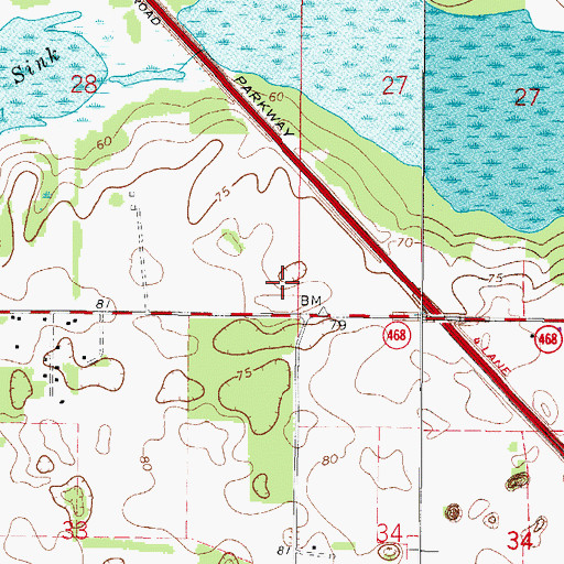 Topographic Map of City of Wildwood, FL