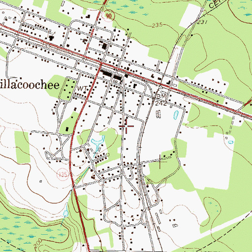Topographic Map of City of Willacoochee, GA