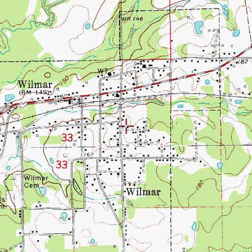 Topographic Map of City of Wilmar, AR