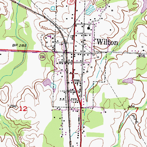Topographic Map of City of Wilton, AR