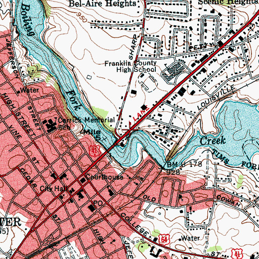 Topographic Map of City of Winchester, TN