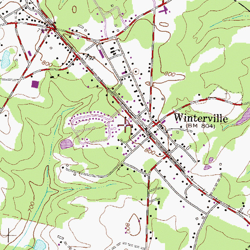 Topographic Map of City of Winterville, GA