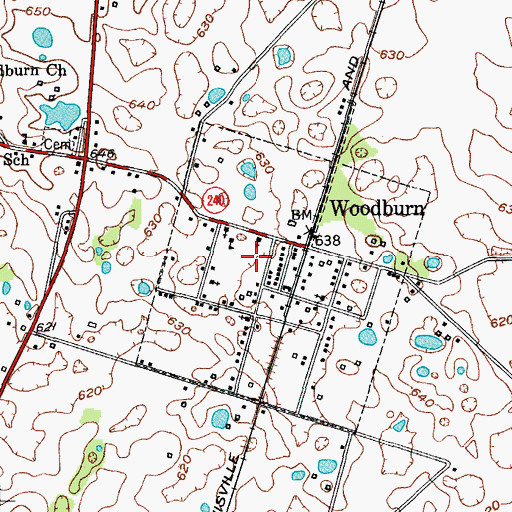 Topographic Map of City of Woodburn, KY