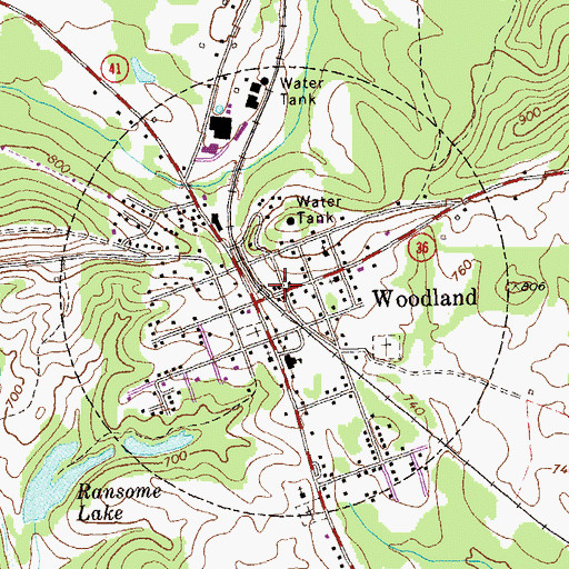Topographic Map of City of Woodland, GA